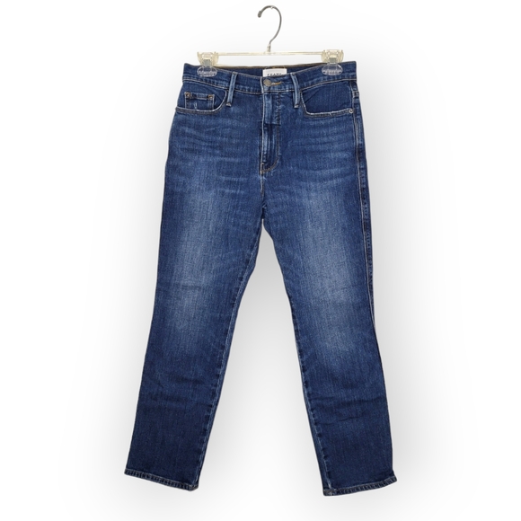 FRAME Le Pixie Sylvie Slender Straight Jeans in Teigan Ave 27 - Picture 3 of 6